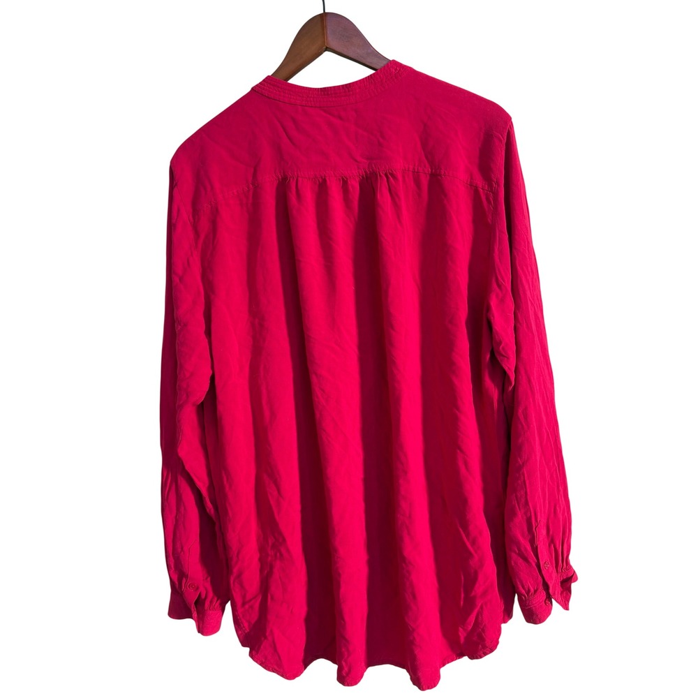 Sundance Women Pink Pintuck Pleated Henley Tunic Blouse Medium RN 106205 - Picture 3 of 6